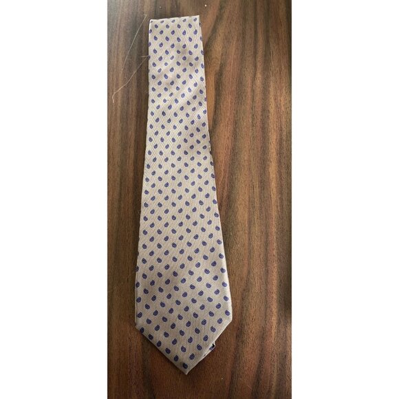 Vintage Liberty Of London Tie Beige Red Blue Paisley Tie Imported Fabric 100% Si - Picture 1 of 6